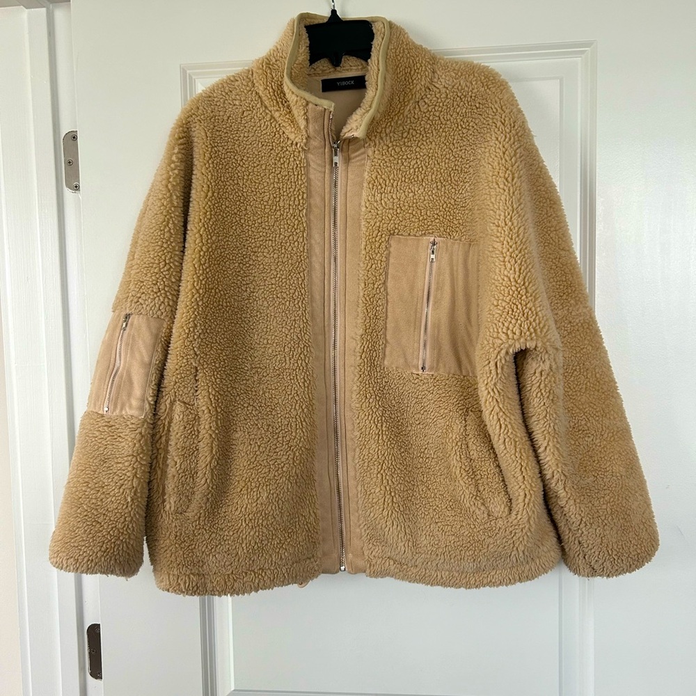 Women’s Tan Zip Up Jacket - Size M